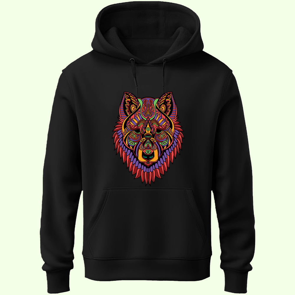 Tribal Wolf Unisex Hoodie - Soul & Peace