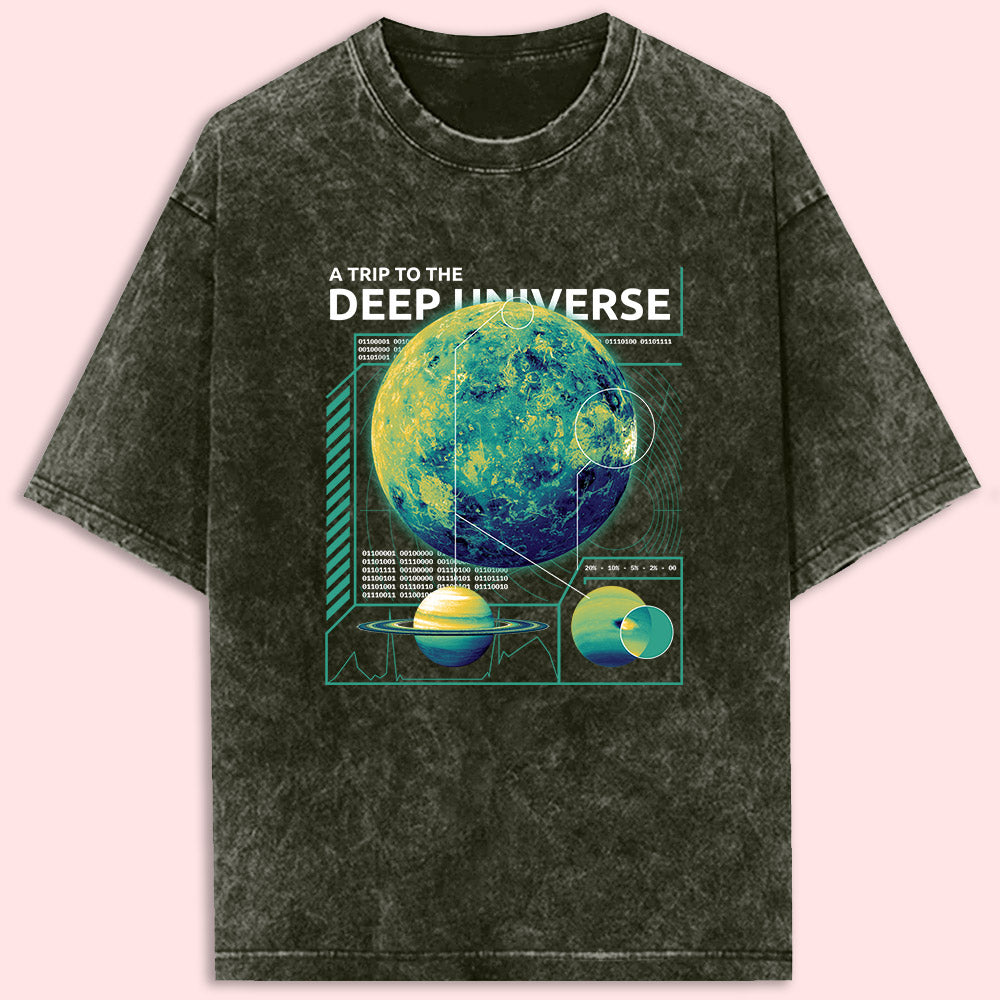 Trip To The Universe Acid Wash Oversized T-Shirt
