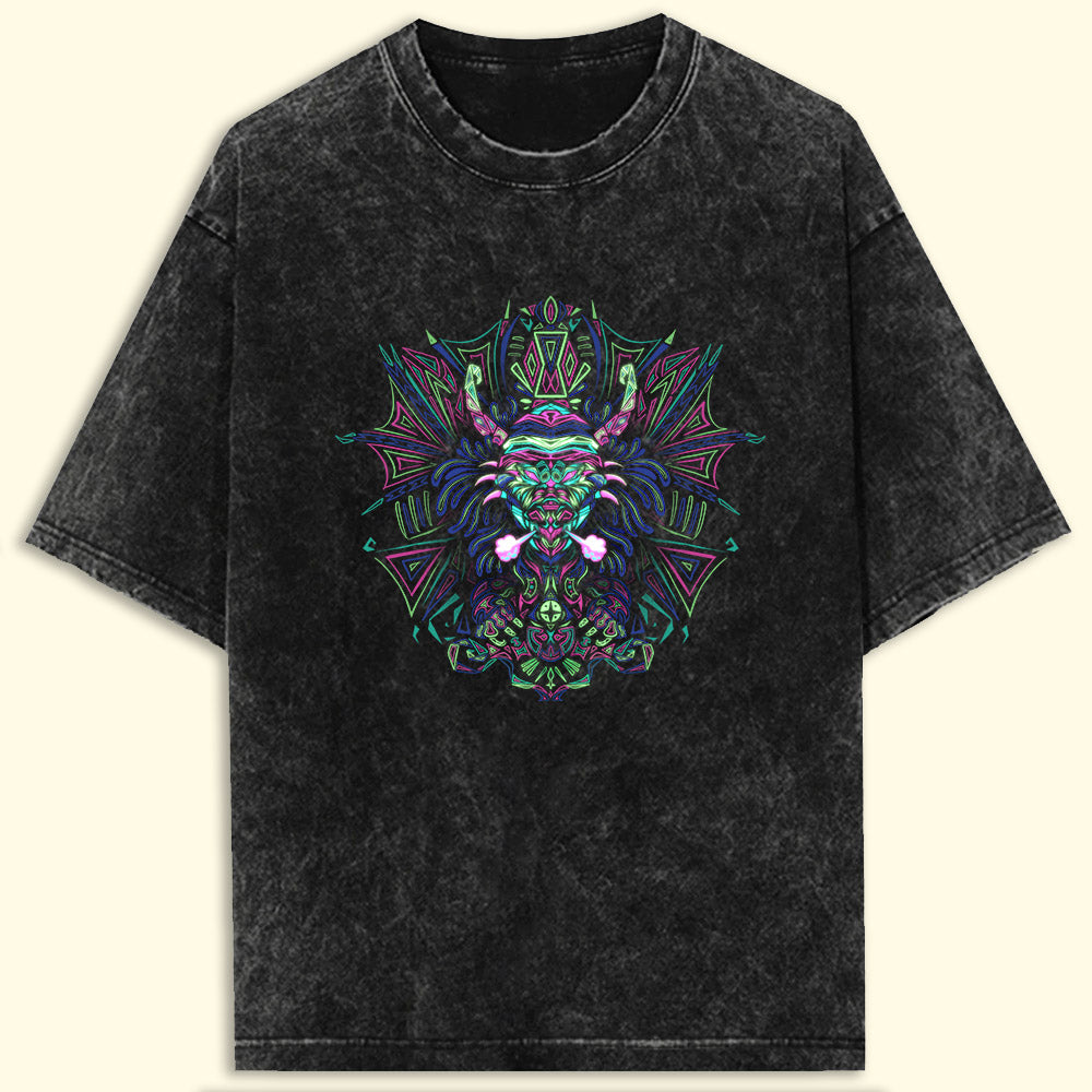 Trippy Dragon Acid Wash Oversized T-Shirt - Soul & Peace