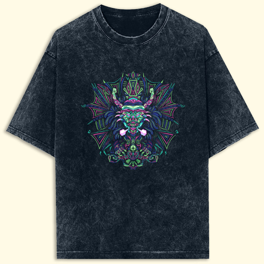 Trippy Dragon Acid Wash Oversized T-Shirt - Soul & Peace