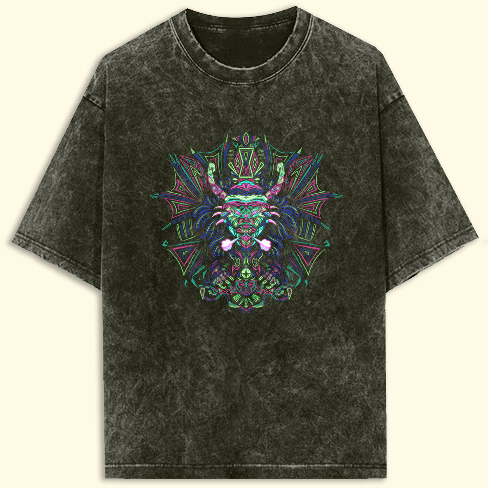 Trippy Dragon Acid Wash Oversized T-Shirt - Soul & Peace