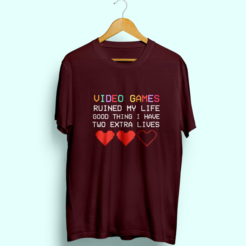 Two Extra Lives Half Sleeve T-Shirt
