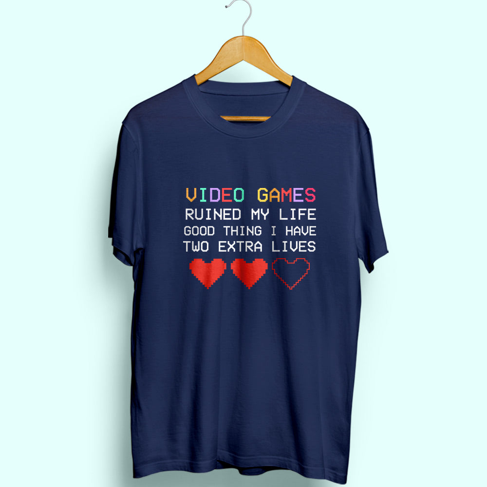 Two Extra Lives Half Sleeve T-Shirt