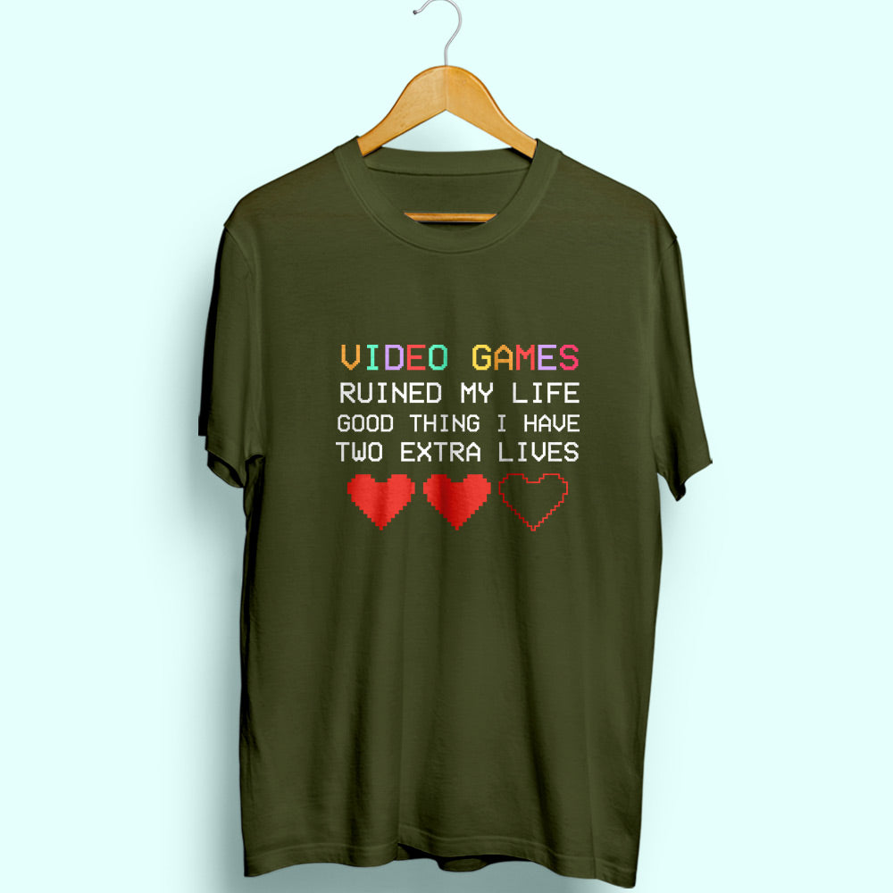 Two Extra Lives Half Sleeve T-Shirt