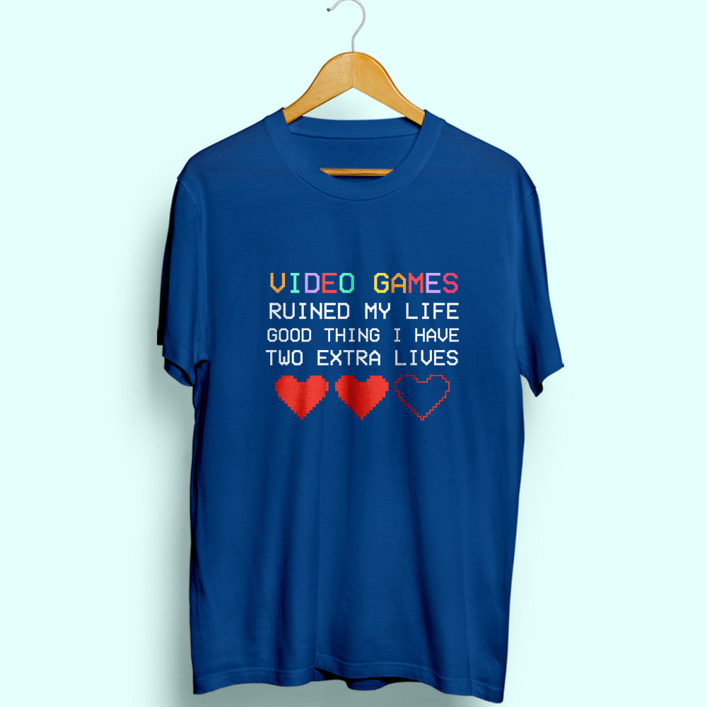 Two Extra Lives Half Sleeve T-Shirt