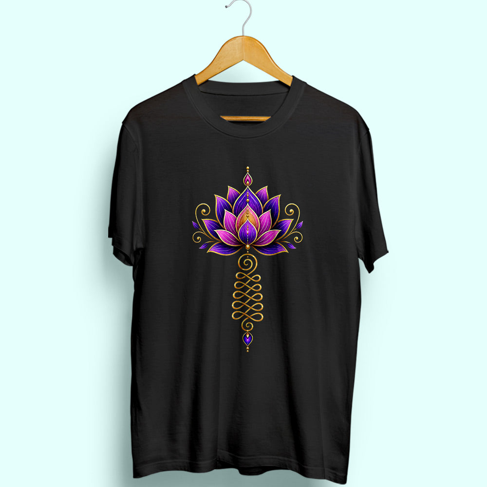 Unalome Lotus Half Sleeve T-Shirt