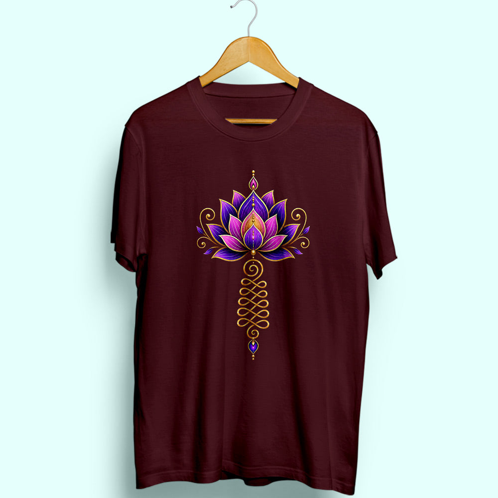 Unalome Lotus Half Sleeve T-Shirt