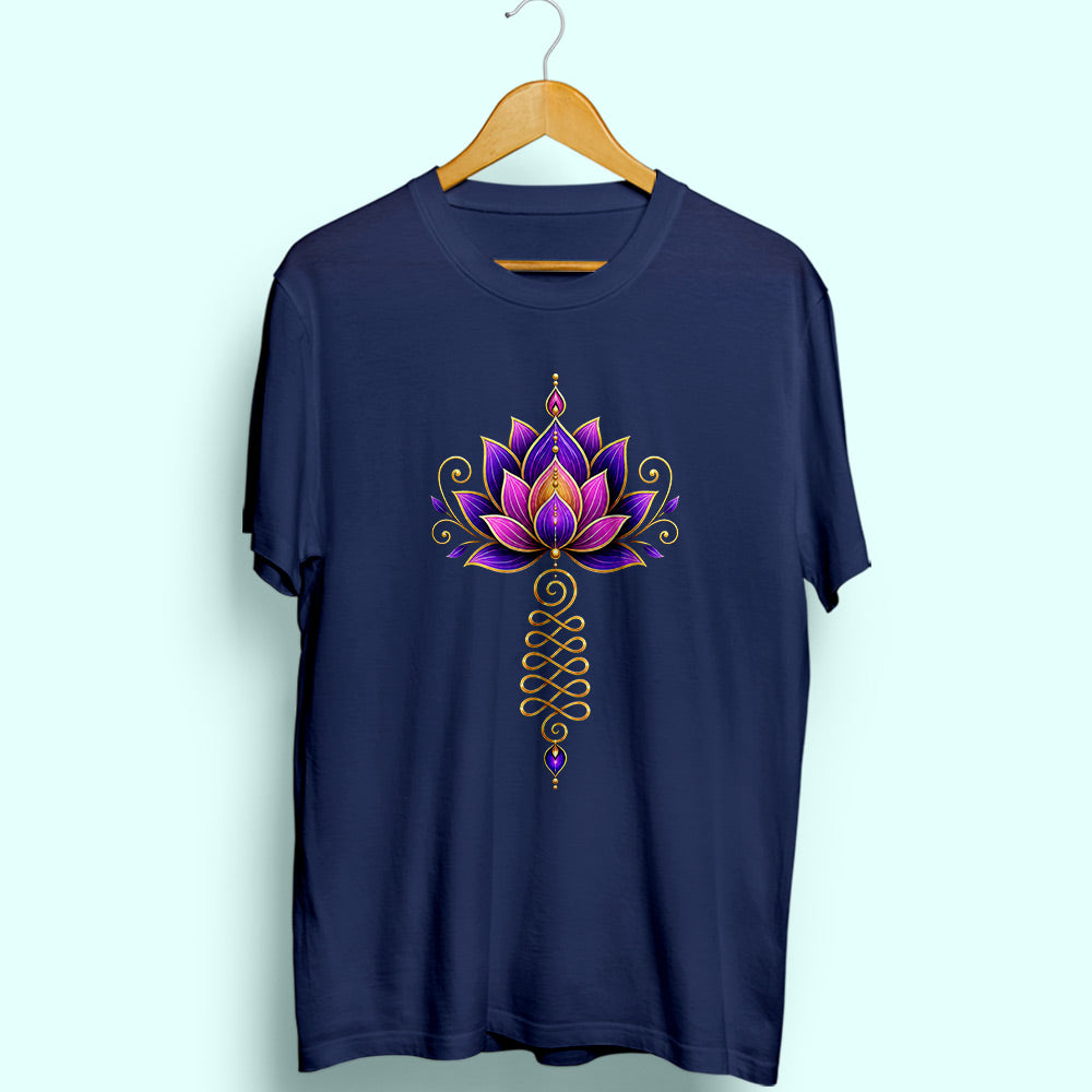 Unalome Lotus Half Sleeve T-Shirt