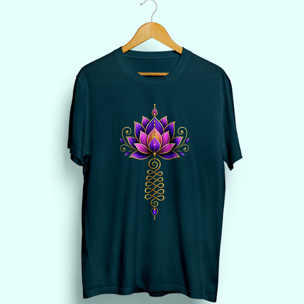 Unalome Lotus Half Sleeve T-Shirt