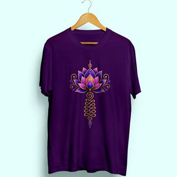 Unalome Lotus Half Sleeve T-Shirt
