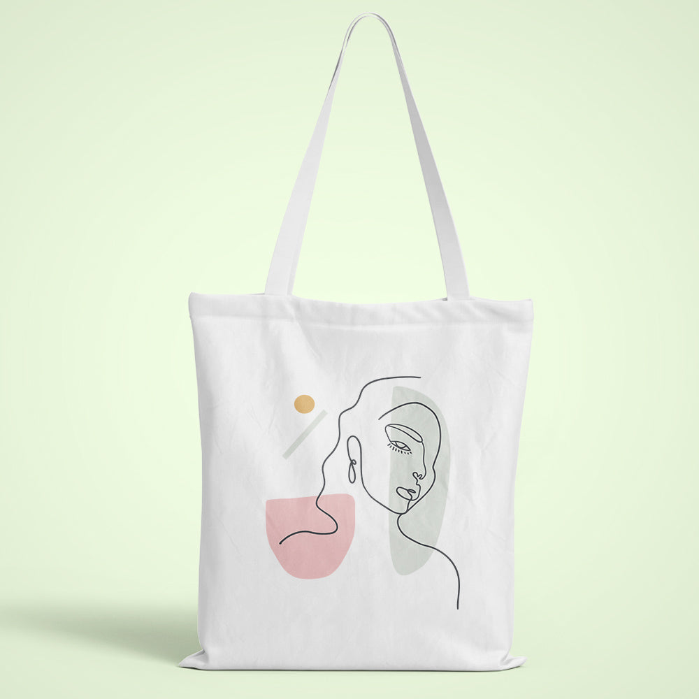 Woman Line Art Tote Bag