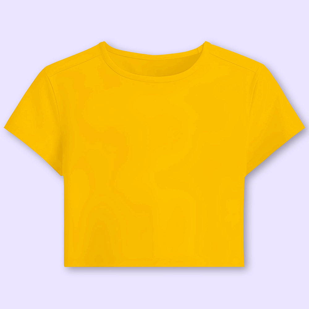 Yellow Plain Crop Top