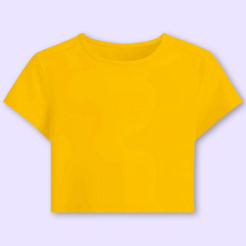 Yellow Plain Crop Top