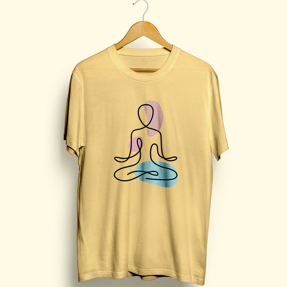 Yoga Line Art Half Sleeve T-Shirt - Soul & Peace