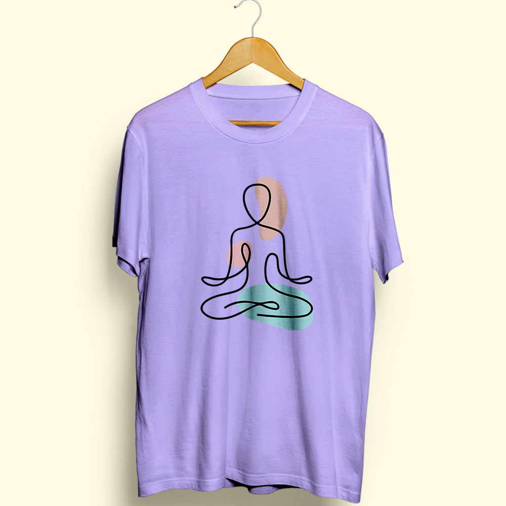 Yoga Line Art Half Sleeve T-Shirt - Soul & Peace