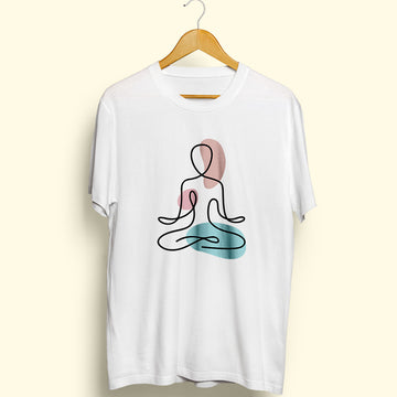 Yoga Line Art Half Sleeve T-Shirt