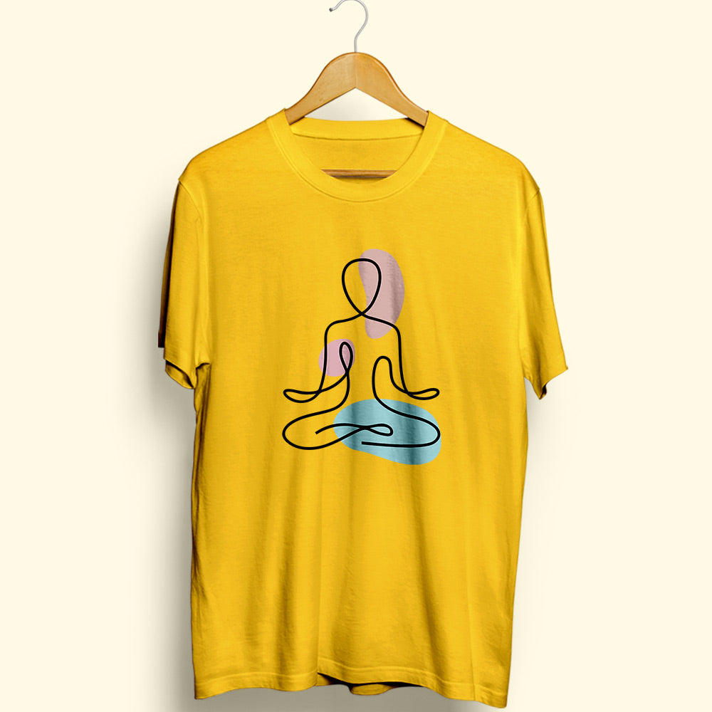 Yoga Line Art Half Sleeve T-Shirt - Soul & Peace