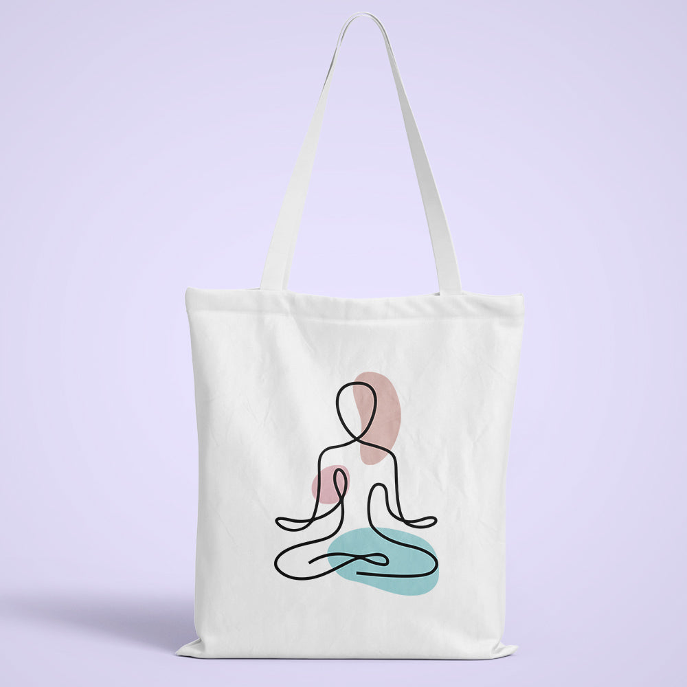 Yoga Line Art Tote Bag