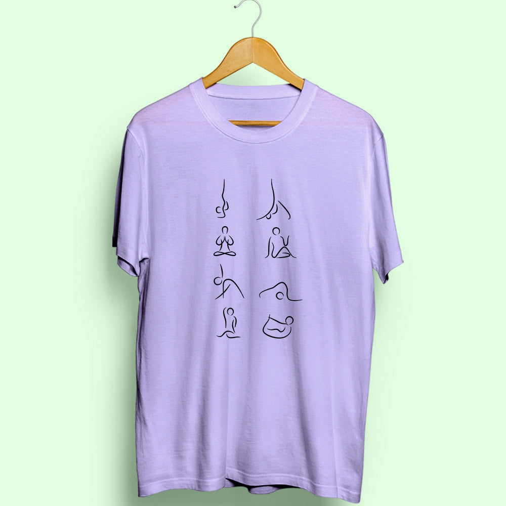 Yoga Poses Half Sleeve T-Shirt - Soul & Peace