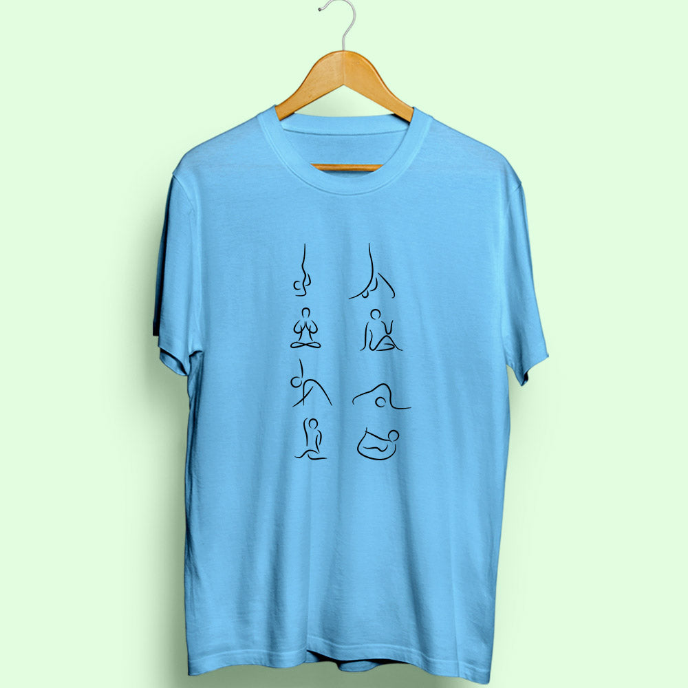 Yoga Poses Half Sleeve T-Shirt - Soul & Peace