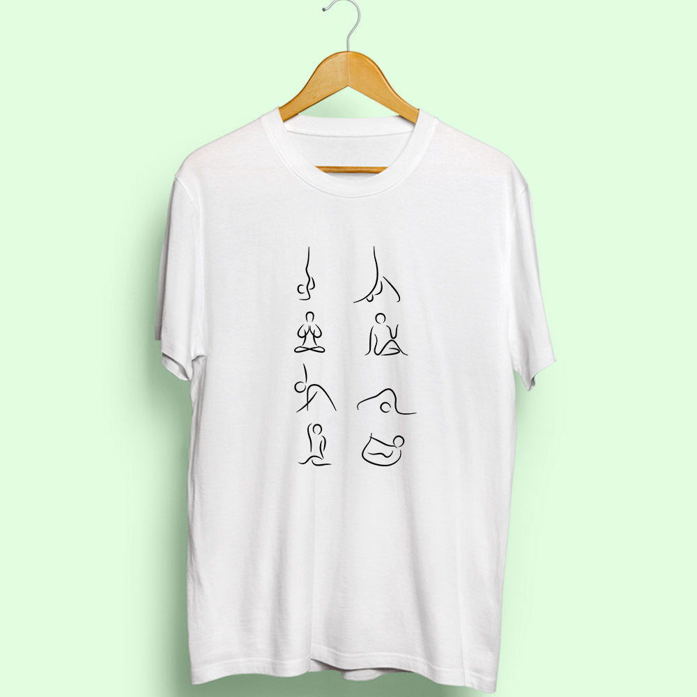 Yoga Poses Half Sleeve T-Shirt - Soul & Peace