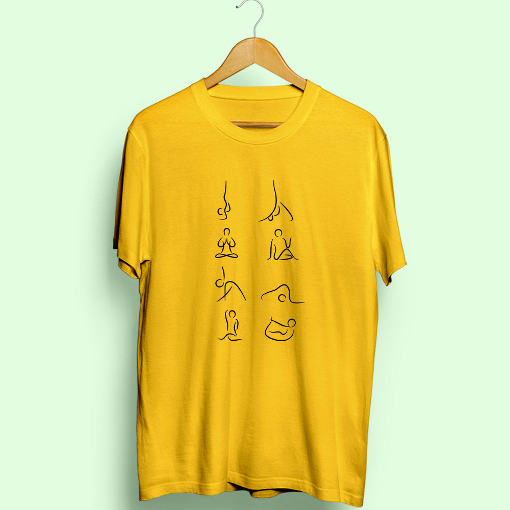 Yoga Poses Half Sleeve T-Shirt - Soul & Peace