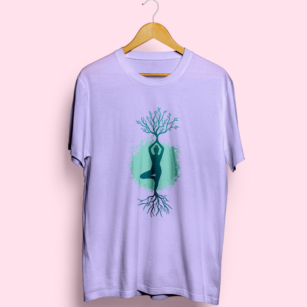 Yoga Woman Roots Half Sleeve T-Shirt