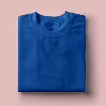 Solid: Royal Blue Round Neck T-Shirt - Soul & Peace