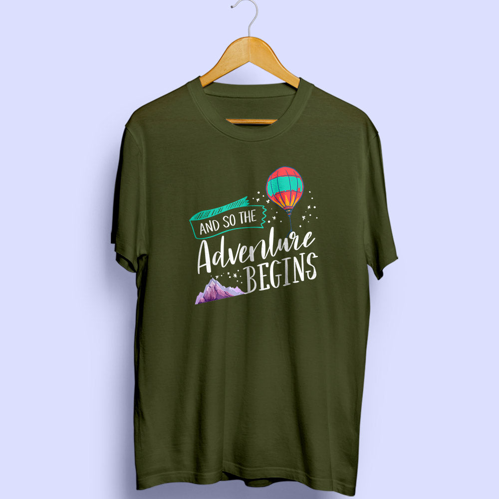 Adventure Begins Half Sleeve T-Shirt - Soul & Peace