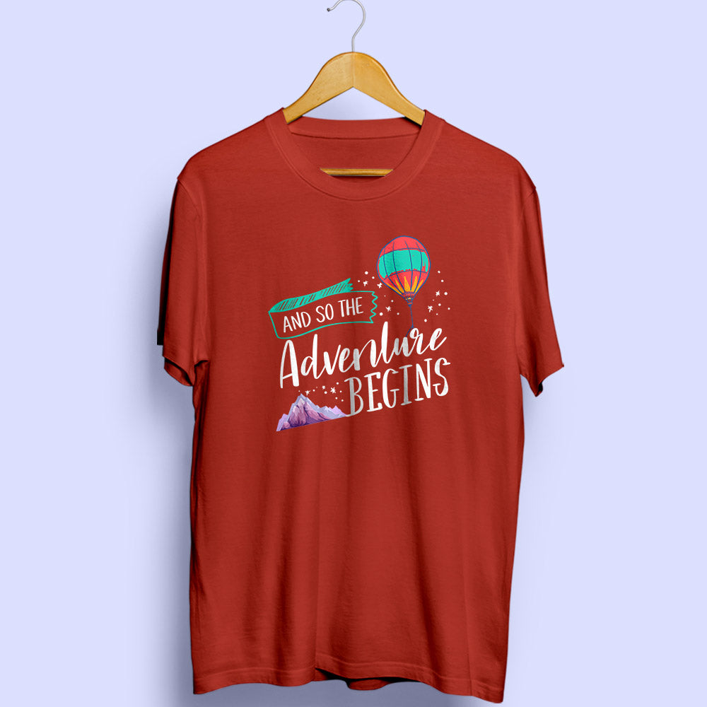 Adventure Begins Half Sleeve T-Shirt - Soul & Peace