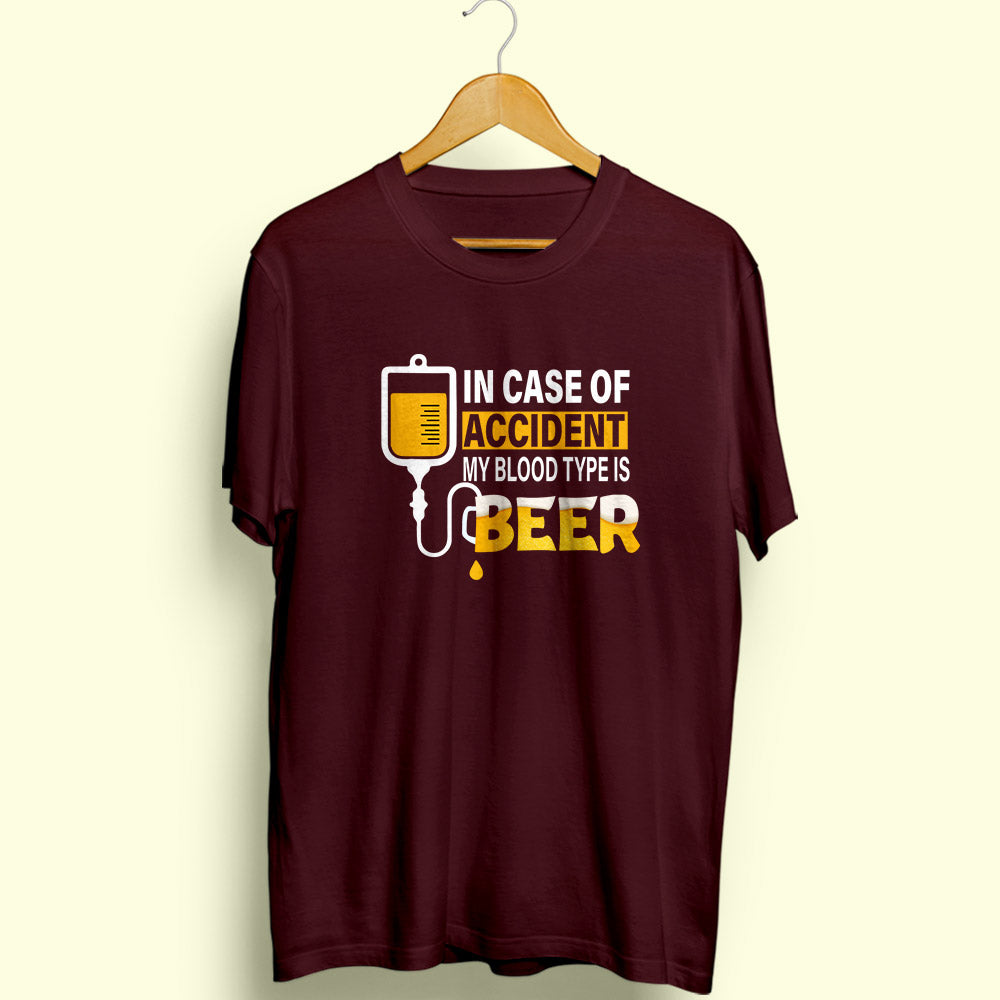 Blood Type Is Beer Half Sleeve T-Shirt
