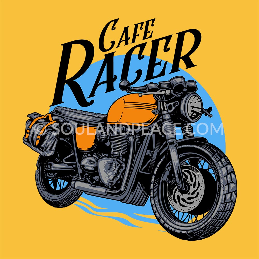 Cafe Racer Half Sleeve T-Shirt - Soul & Peace