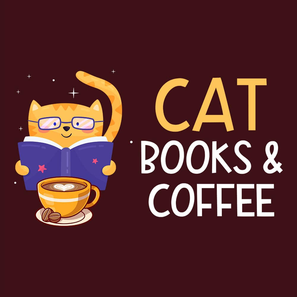 Cat Books & Coffee Half Sleeve T-Shirt - Soul & Peace
