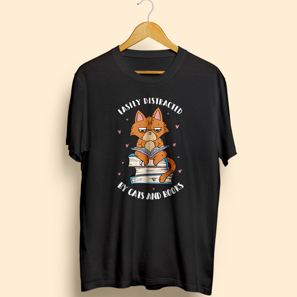 Cats & Books Half Sleeve T-Shirt - Soul & Peace