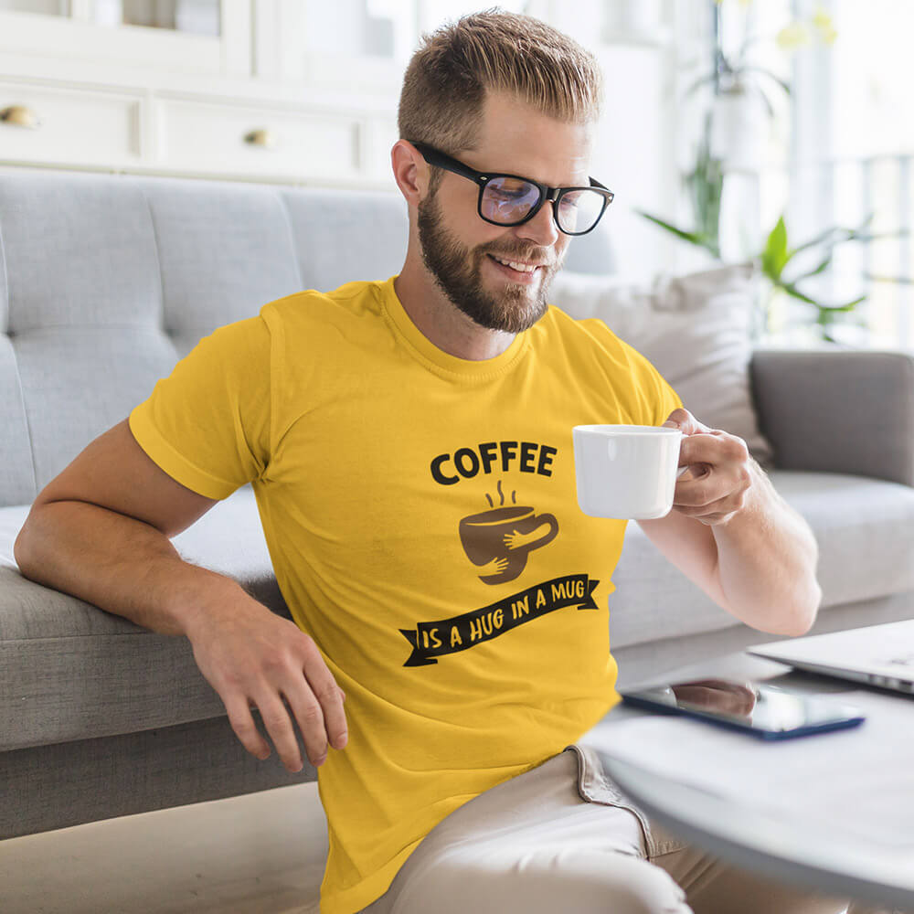Coffee Is Hug Half Sleeve T-Shirt - Soul & Peace