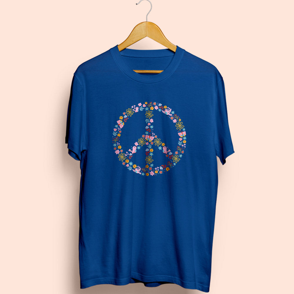 Floral Peace Half Sleeve T-Shirt - Soul & Peace