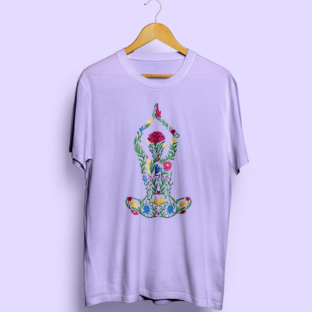 Floral Yoga Half Sleeve T-Shirt