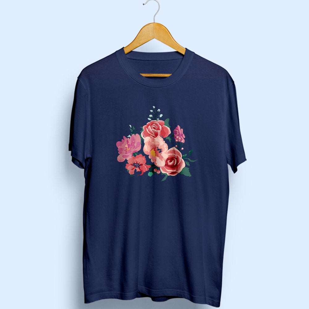 Flowers Half Sleeve T-Shirt