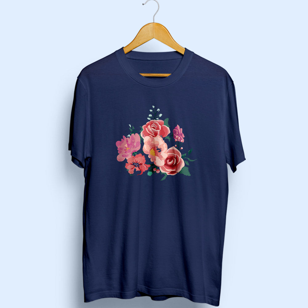 Flowers Half Sleeve T-Shirt - Soul & Peace