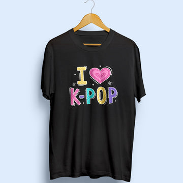 I Love K-Pop Half Sleeve T-Shirt
