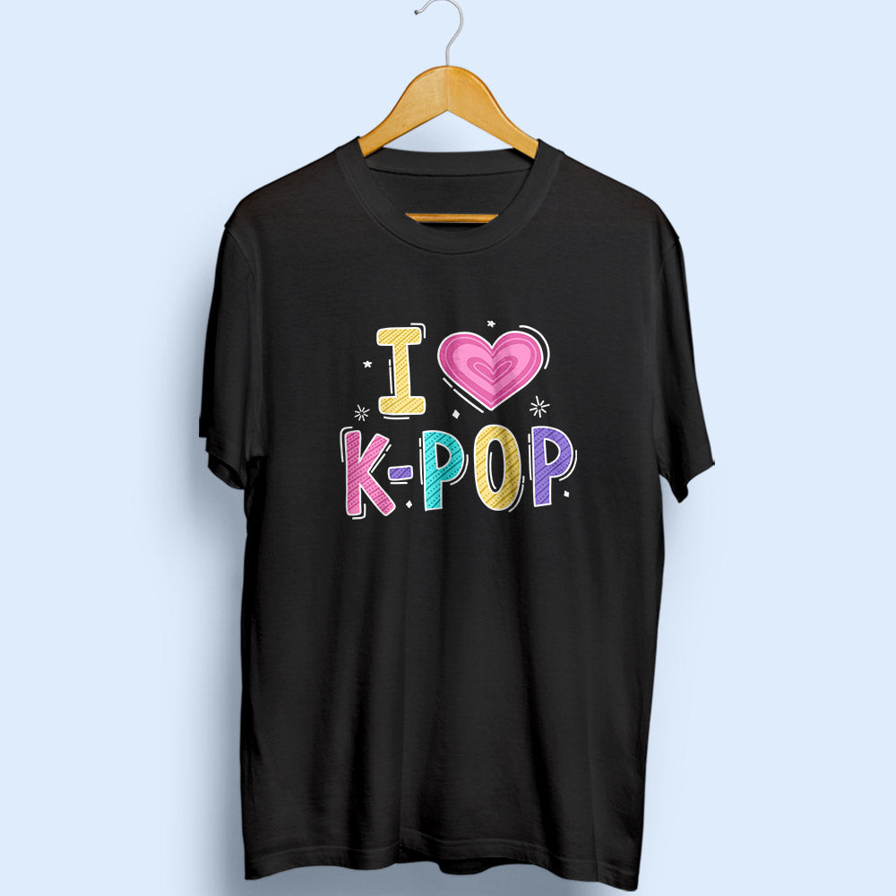 I Love K-Pop Half Sleeve T-Shirt - Soul & Peace