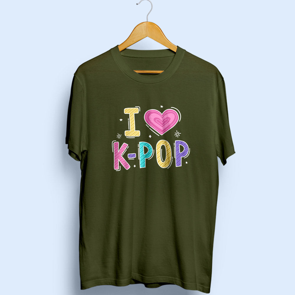 I Love K-Pop Half Sleeve T-Shirt - Soul & Peace