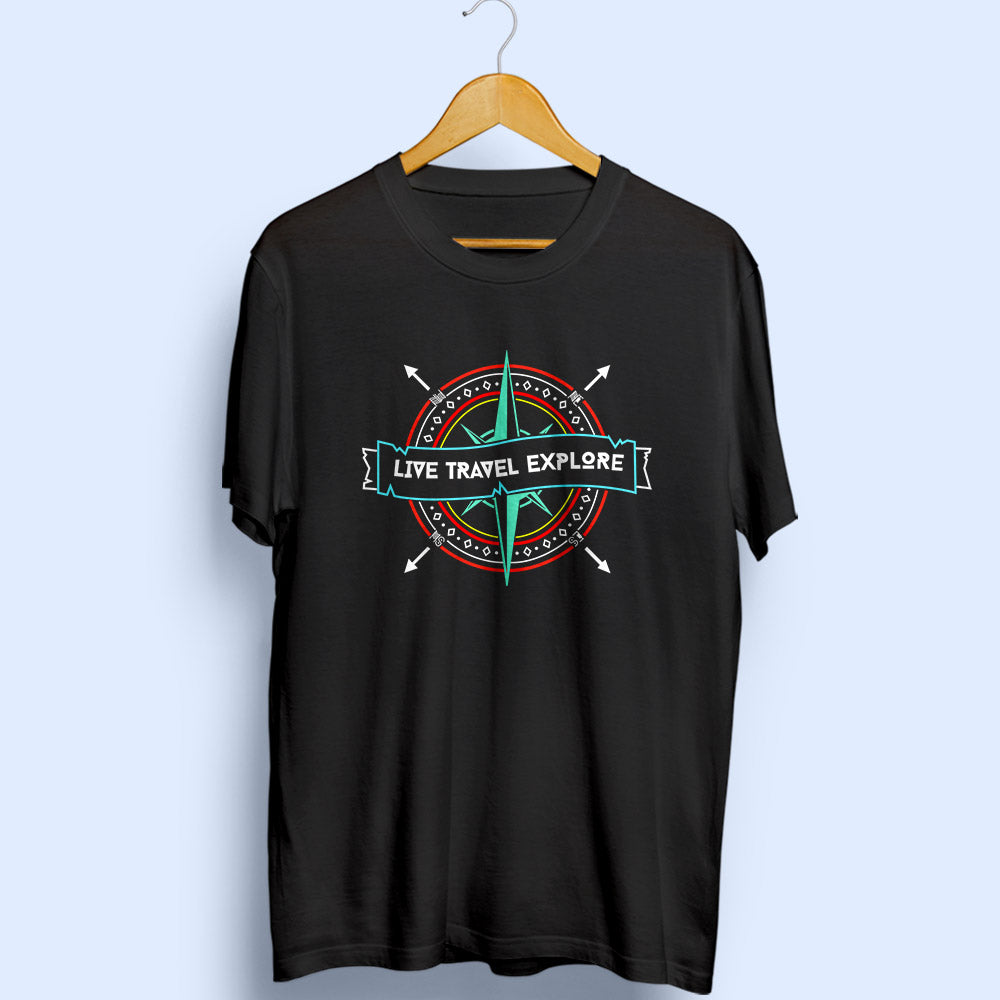 Live Travel Explore Half Sleeve T-Shirt - Soul & Peace