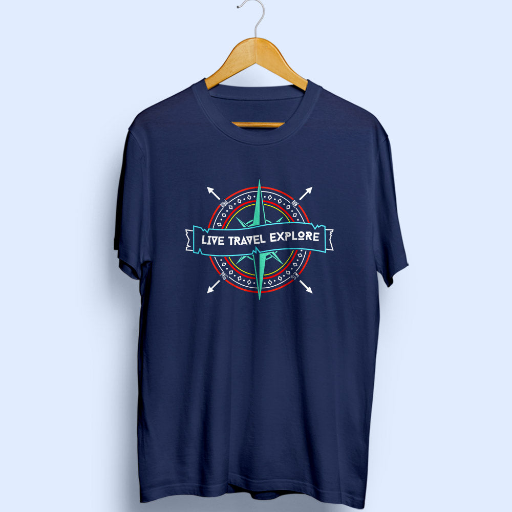 Live Travel Explore Half Sleeve T-Shirt - Soul & Peace