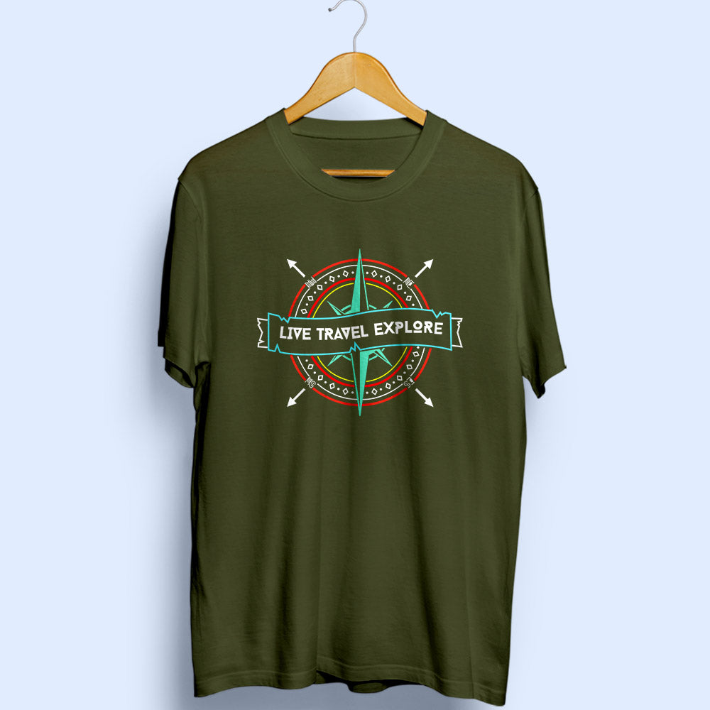 Live Travel Explore Half Sleeve T-Shirt - Soul & Peace