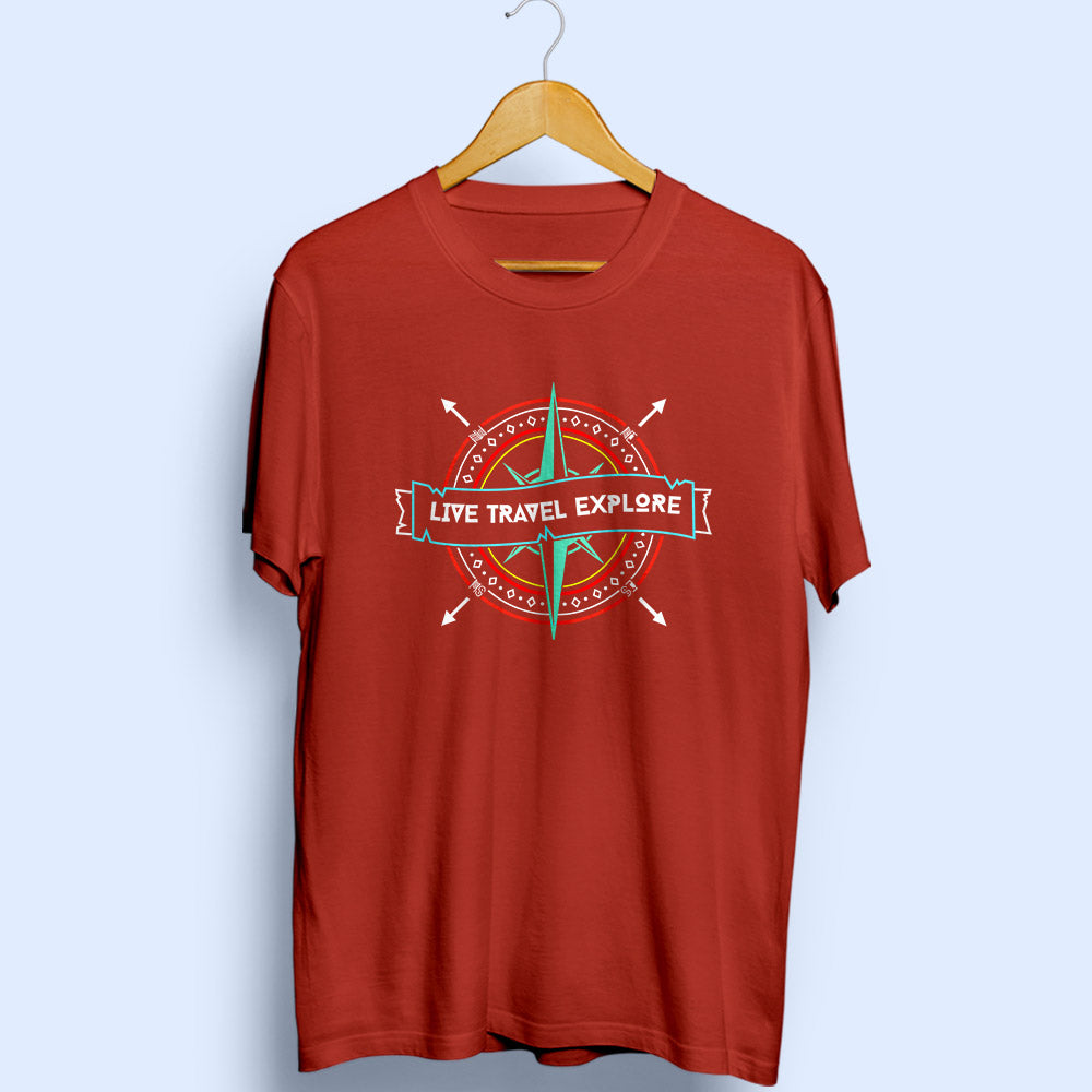 Live Travel Explore Half Sleeve T-Shirt - Soul & Peace