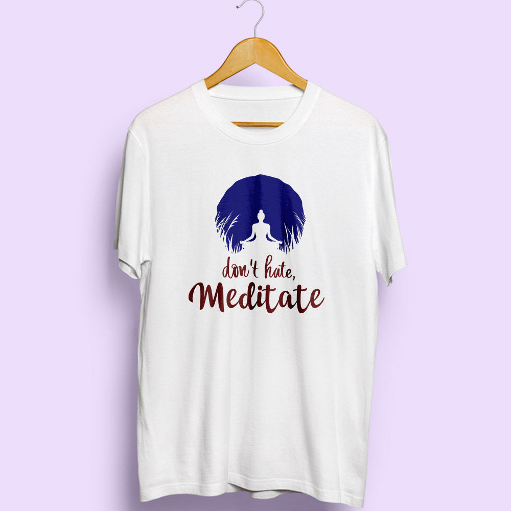 Meditate Half Sleeve T-Shirt - Soul & Peace