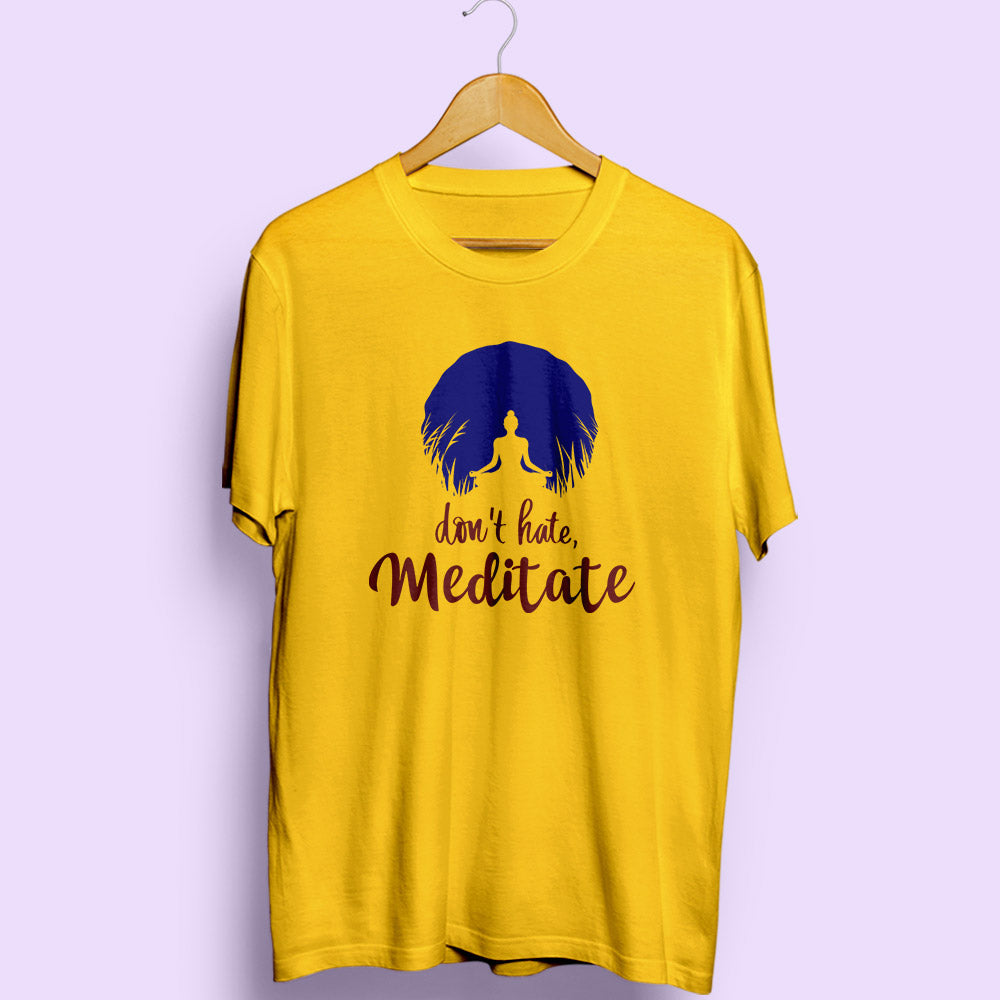 Meditate Half Sleeve T-Shirt - Soul & Peace