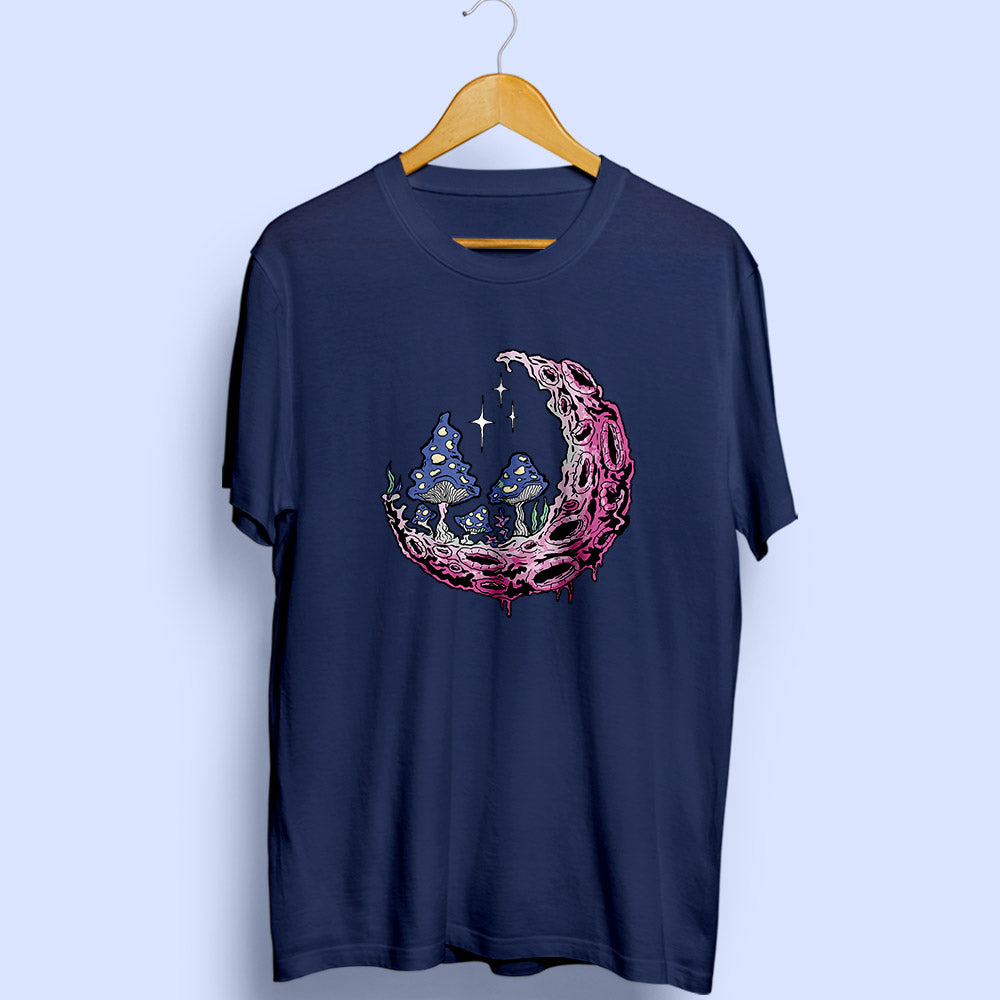 Moon And Mushroom Half Sleeve T-Shirt - Soul & Peace