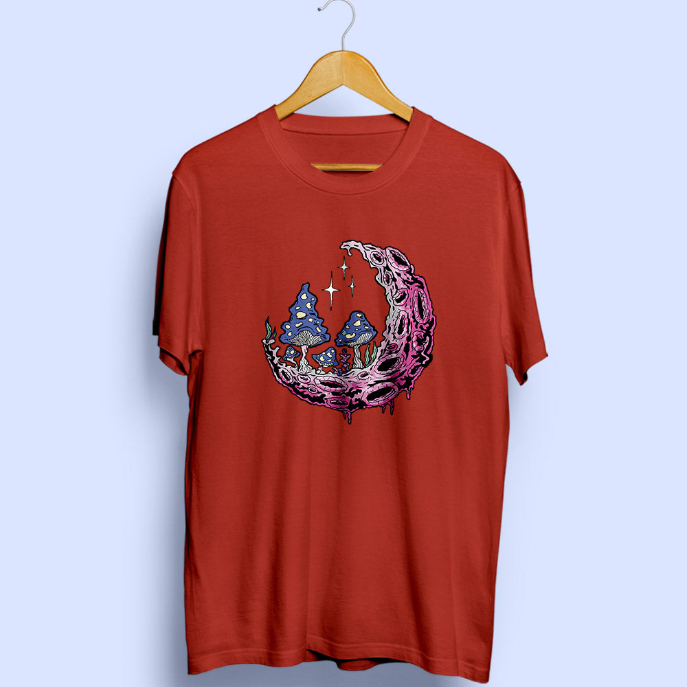 Moon And Mushroom Half Sleeve T-Shirt - Soul & Peace